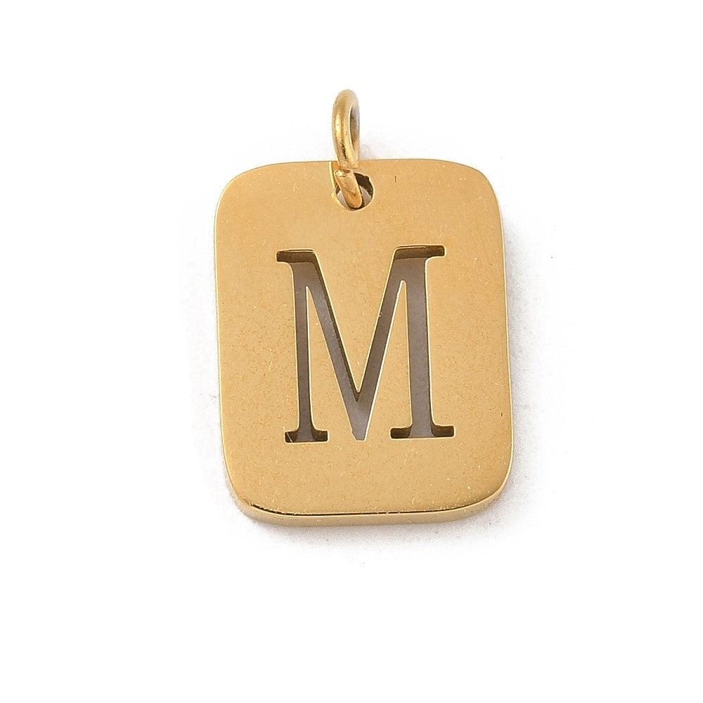 Bedel letter alfabet A-Z RVS goud 12x9mm - per stuk - Image 16
