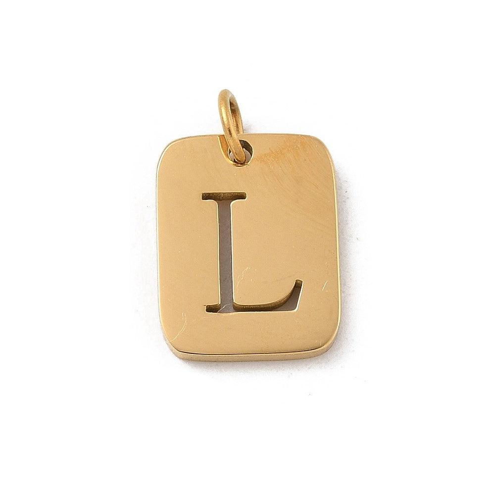 Bedel letter alfabet A-Z RVS goud 12x9mm - per stuk - Image 17