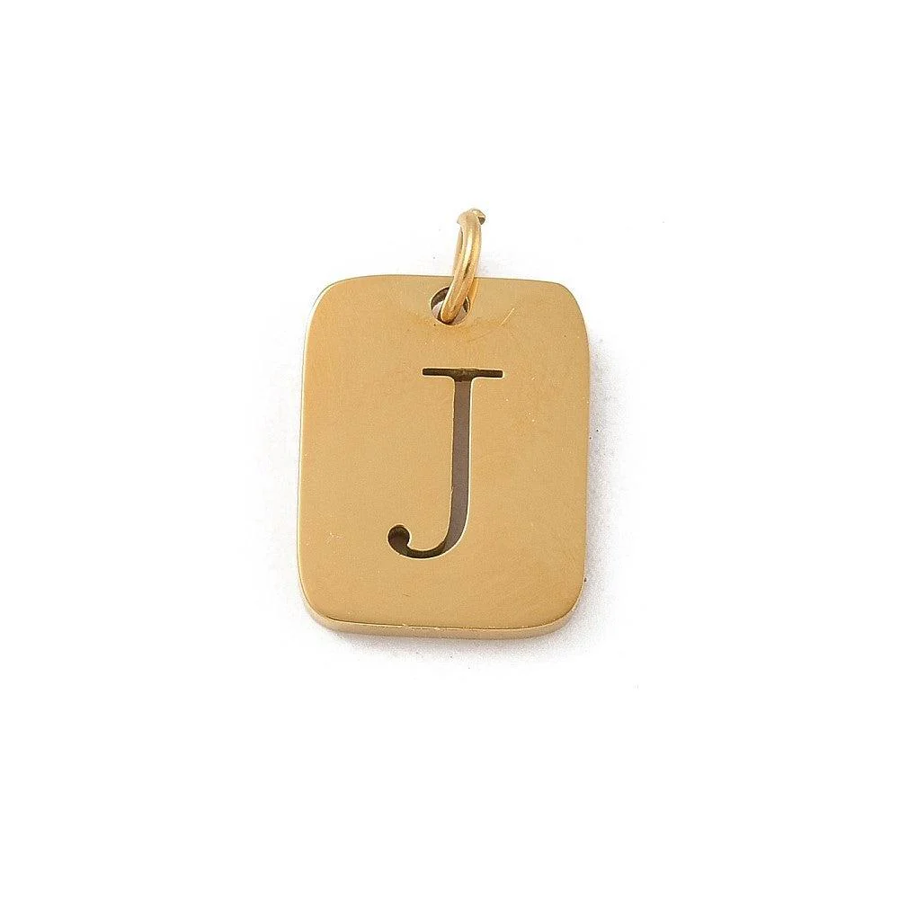 Bedel letter alfabet A-Z RVS goud 12x9mm - per stuk - Image 19