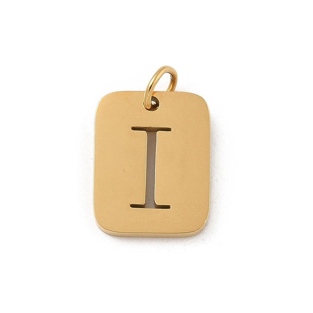 Bedel letter alfabet A-Z RVS goud 12x9mm - per stuk - Image 20