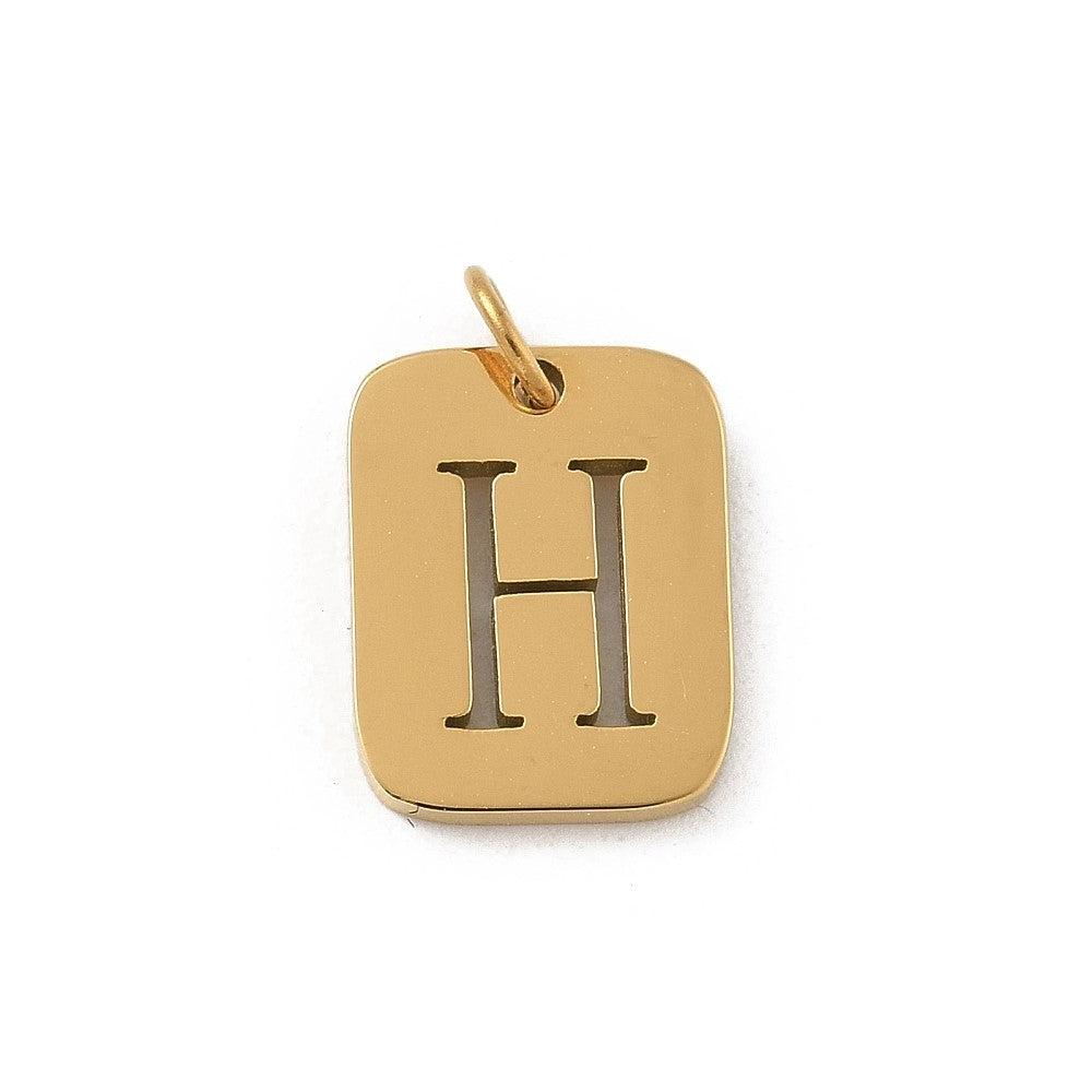 Bedel letter alfabet A-Z RVS goud 12x9mm - per stuk - Image 21