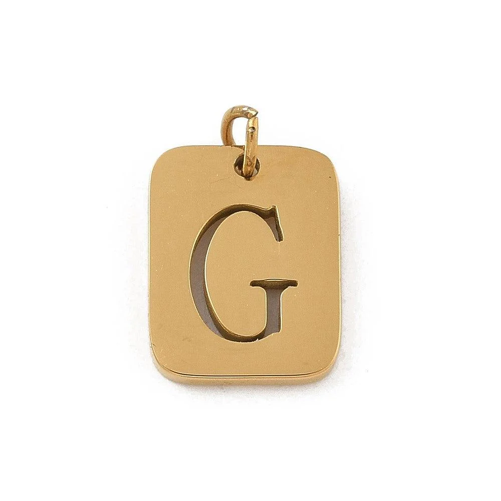 Bedel letter alfabet A-Z RVS goud 12x9mm - per stuk - Image 22