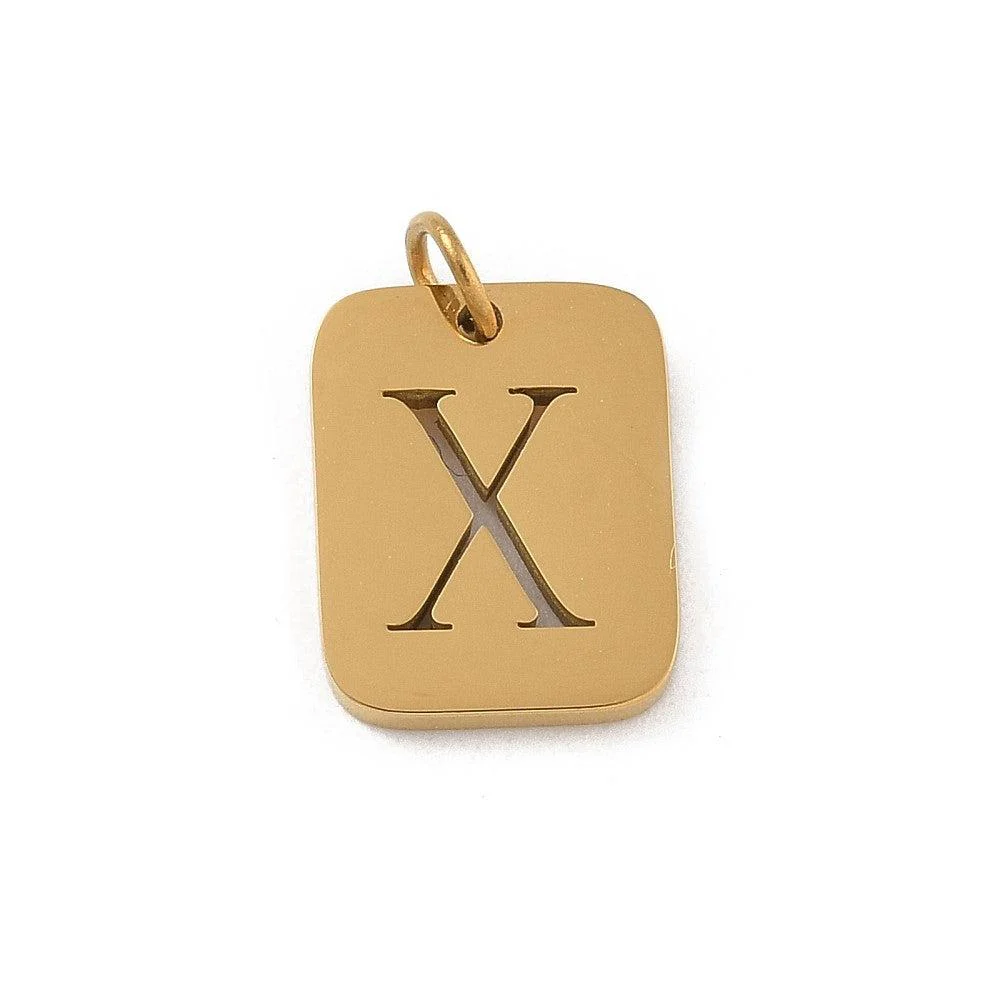 Bedel letter alfabet A-Z RVS goud 12x9mm - per stuk - Image 5