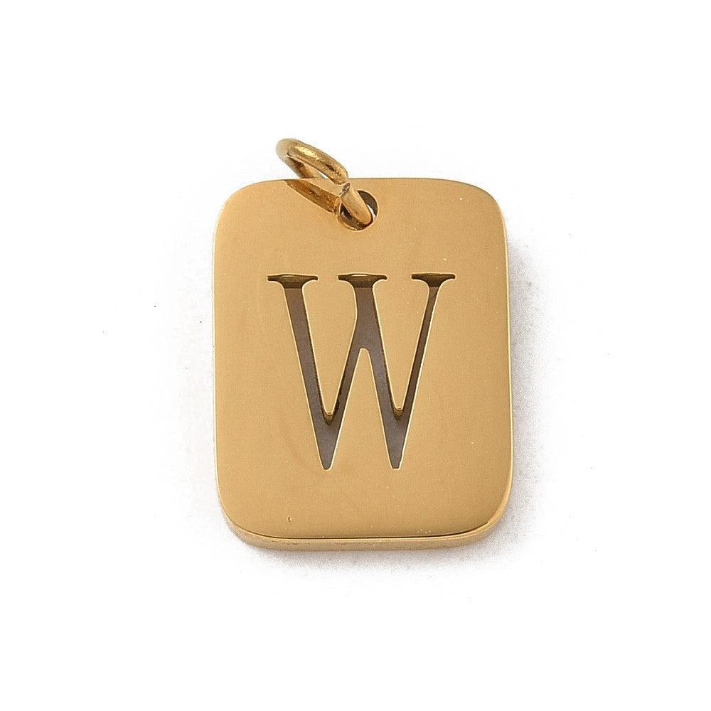 Bedel letter alfabet A-Z RVS goud 12x9mm - per stuk - Image 6