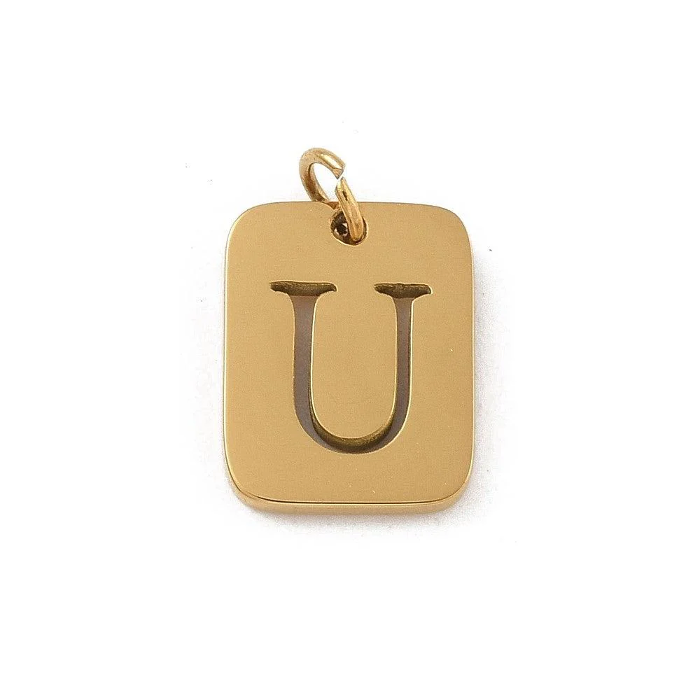 Bedel letter alfabet A-Z RVS goud 12x9mm - per stuk - Image 8