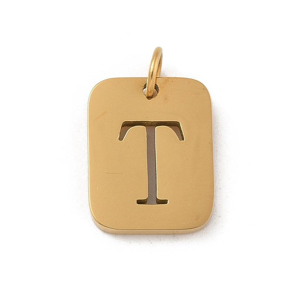 Bedel letter alfabet A-Z RVS goud 12x9mm - per stuk - Image 9