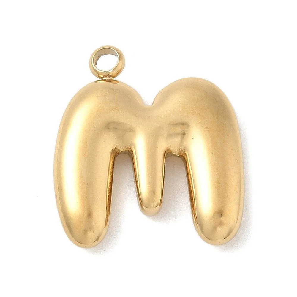 Bedel letter alfabet A-Z RVS goud ±17mm - per stuk - Image 16