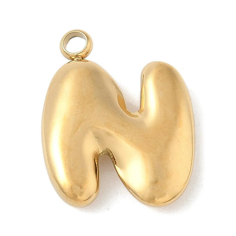 Bedel letter alfabet A-Z RVS goud ±17mm - per stuk - Image 17