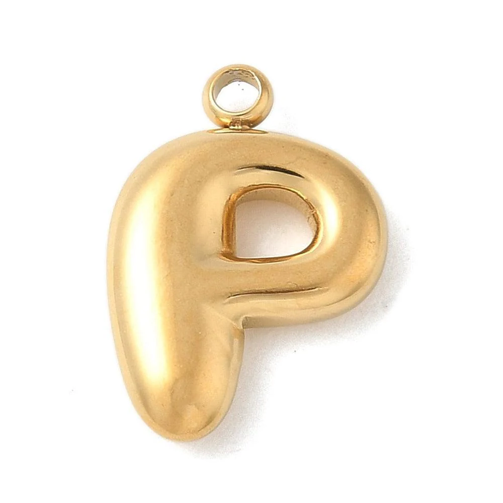 Bedel letter alfabet A-Z RVS goud ±17mm - per stuk - Image 19