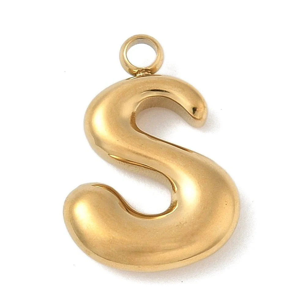 Bedel letter alfabet A-Z RVS goud ±17mm - per stuk - Image 21