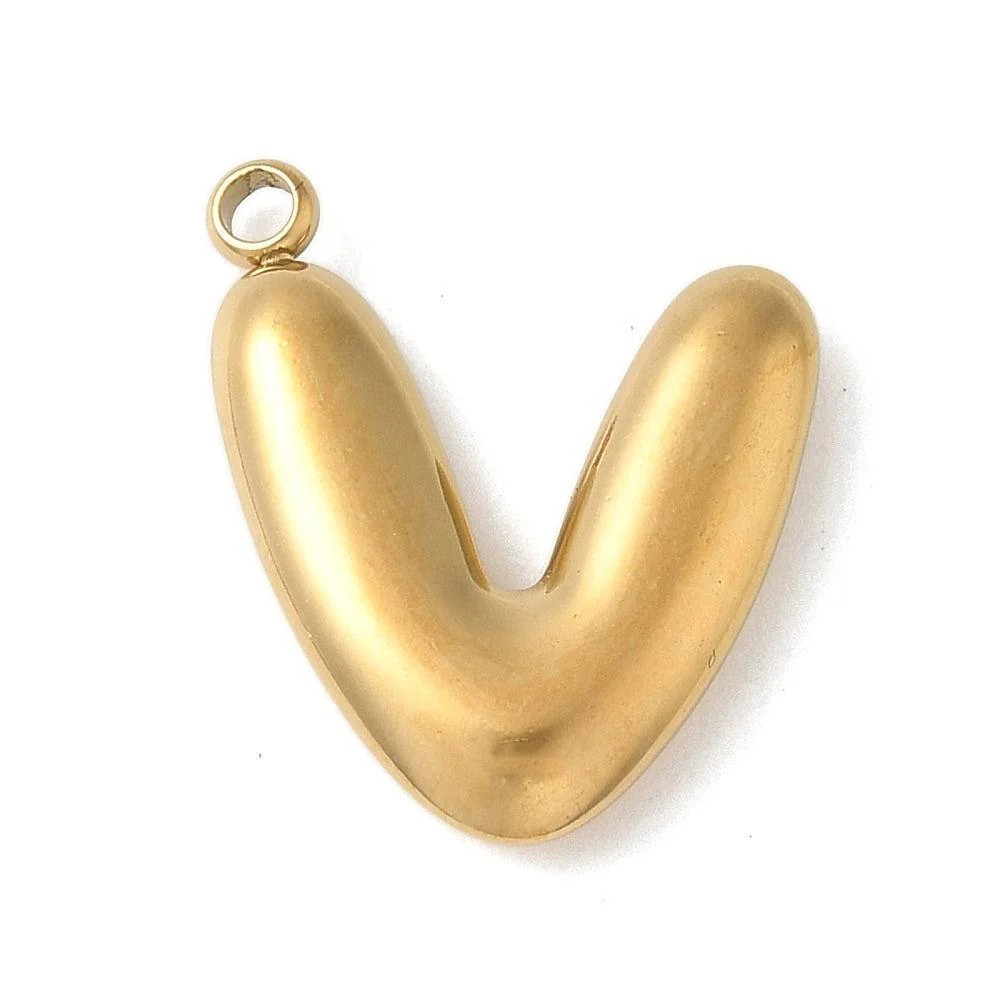 Bedel letter alfabet A-Z RVS goud ±17mm - per stuk - Image 23