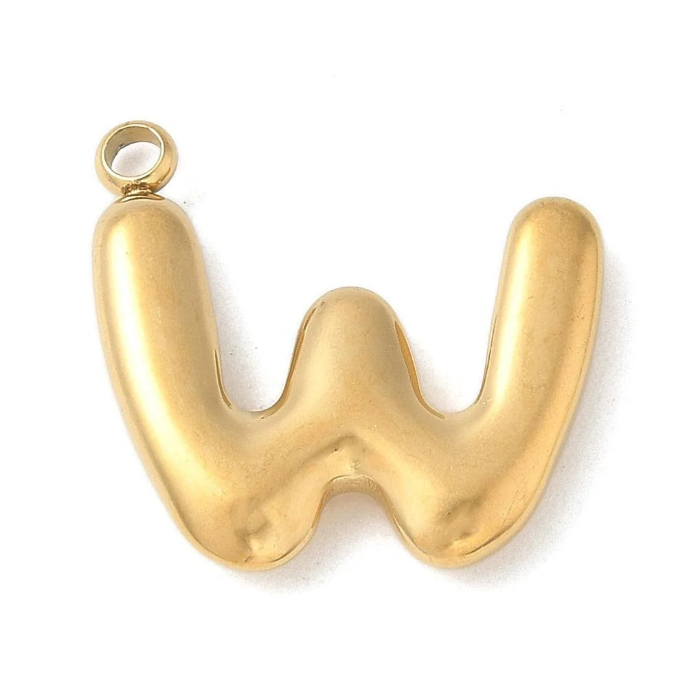 Bedel letter alfabet A-Z RVS goud ±17mm - per stuk - Image 24