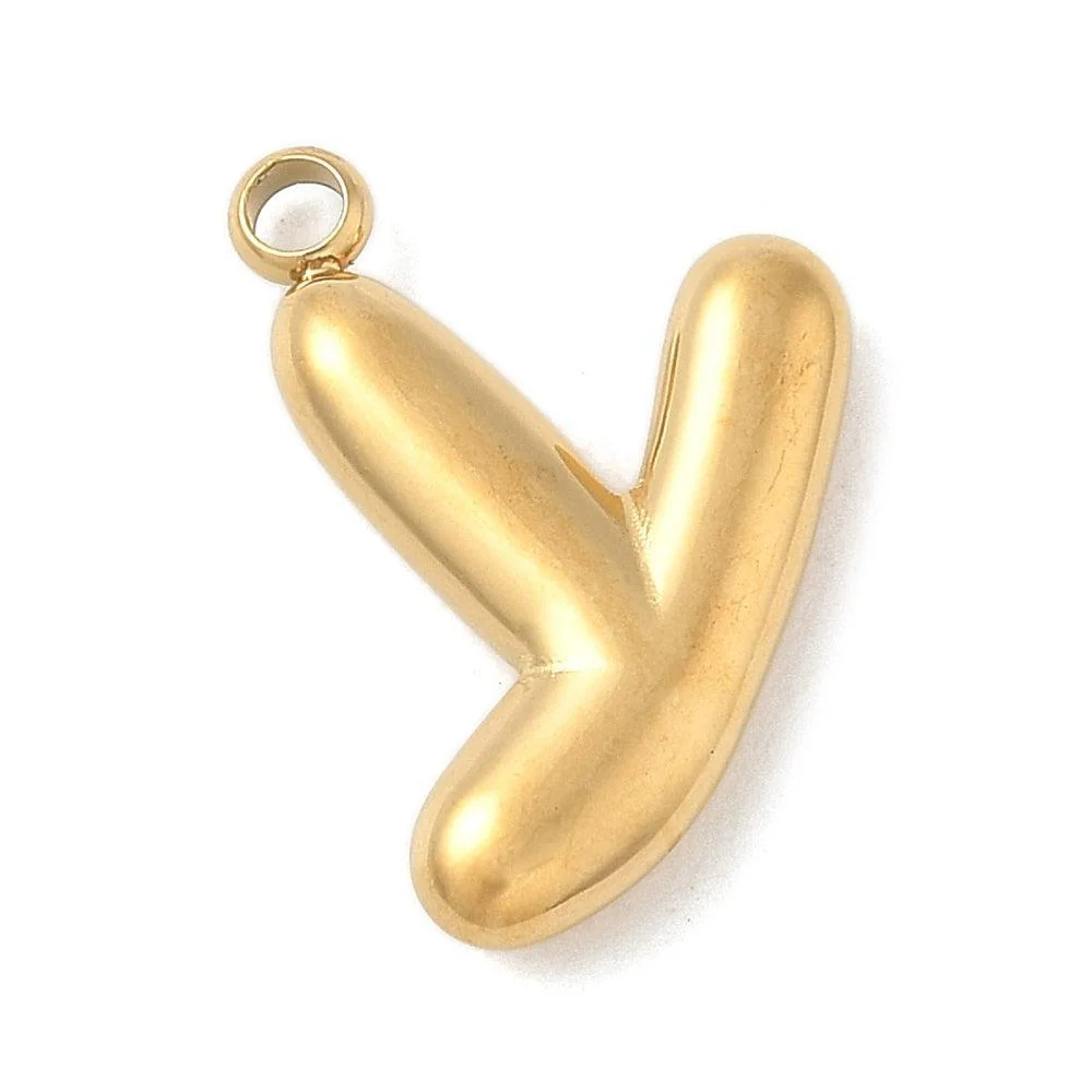 Bedel letter alfabet A-Z RVS goud ±17mm - per stuk - Image 26