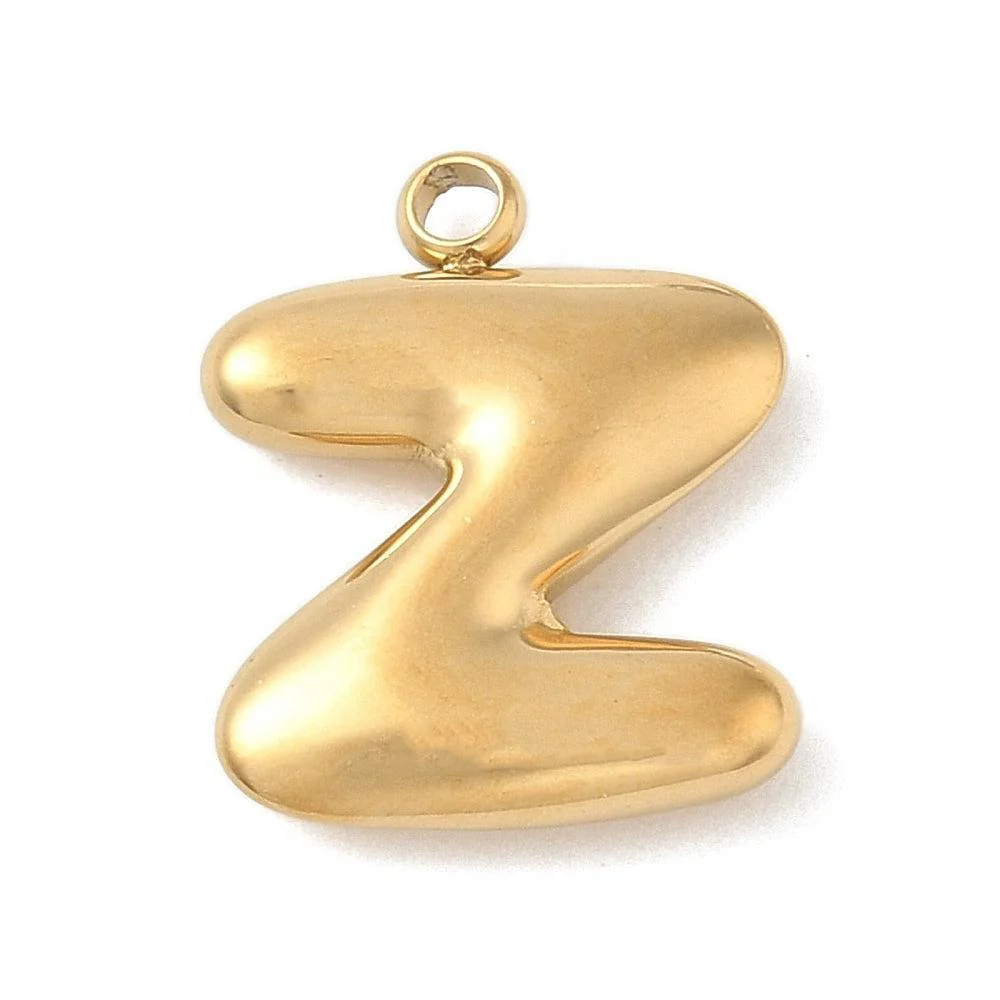 Bedel letter alfabet A-Z RVS goud ±17mm - per stuk - Image 28