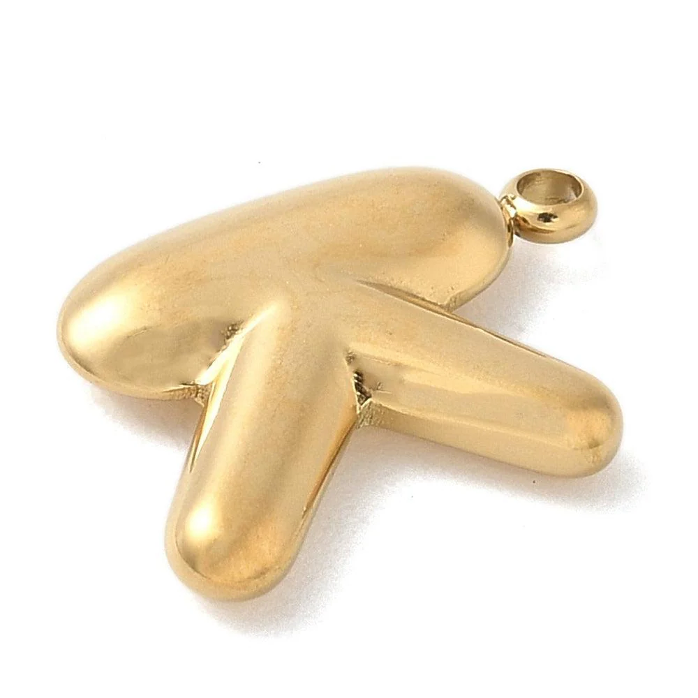 Bedel letter alfabet A-Z RVS goud ±17mm - per stuk - Image 4