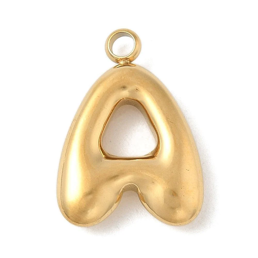 Bedel letter alfabet A-Z RVS goud ±17mm - per stuk - Image 5
