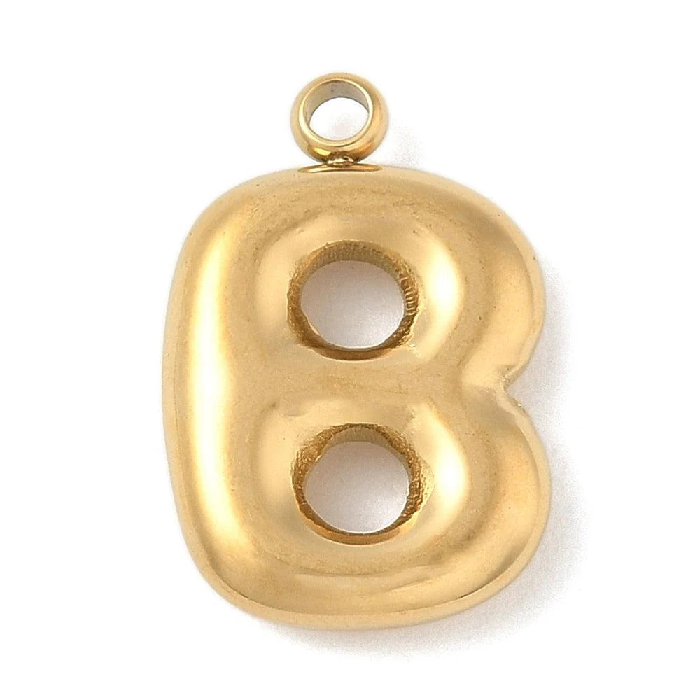 Bedel letter alfabet A-Z RVS goud ±17mm - per stuk - Image 6