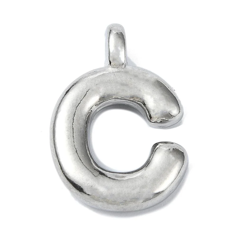 Bedel letter Bubble alfabet A-Z RVS zilver 19x13mm - Image 3