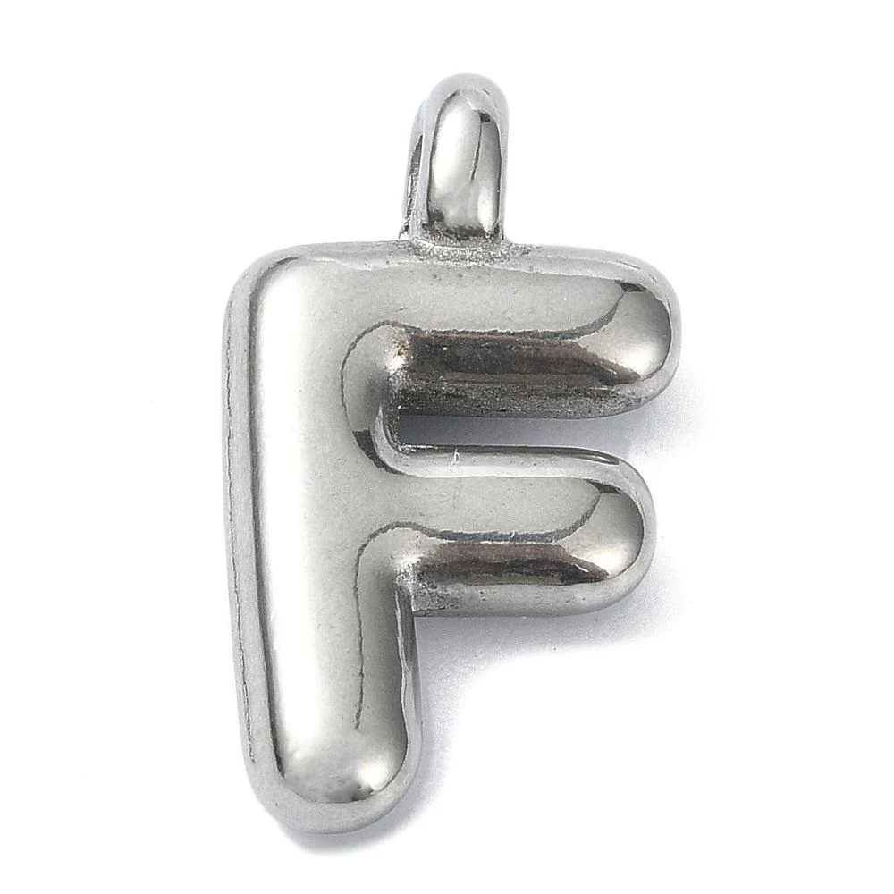 Bedel letter Bubble alfabet A-Z RVS zilver 19x13mm - Image 6
