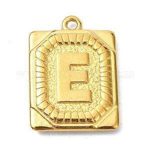 Bedel letter rechthoek alfabet A-Z RVS 18K goud 25x18mm - Image 26