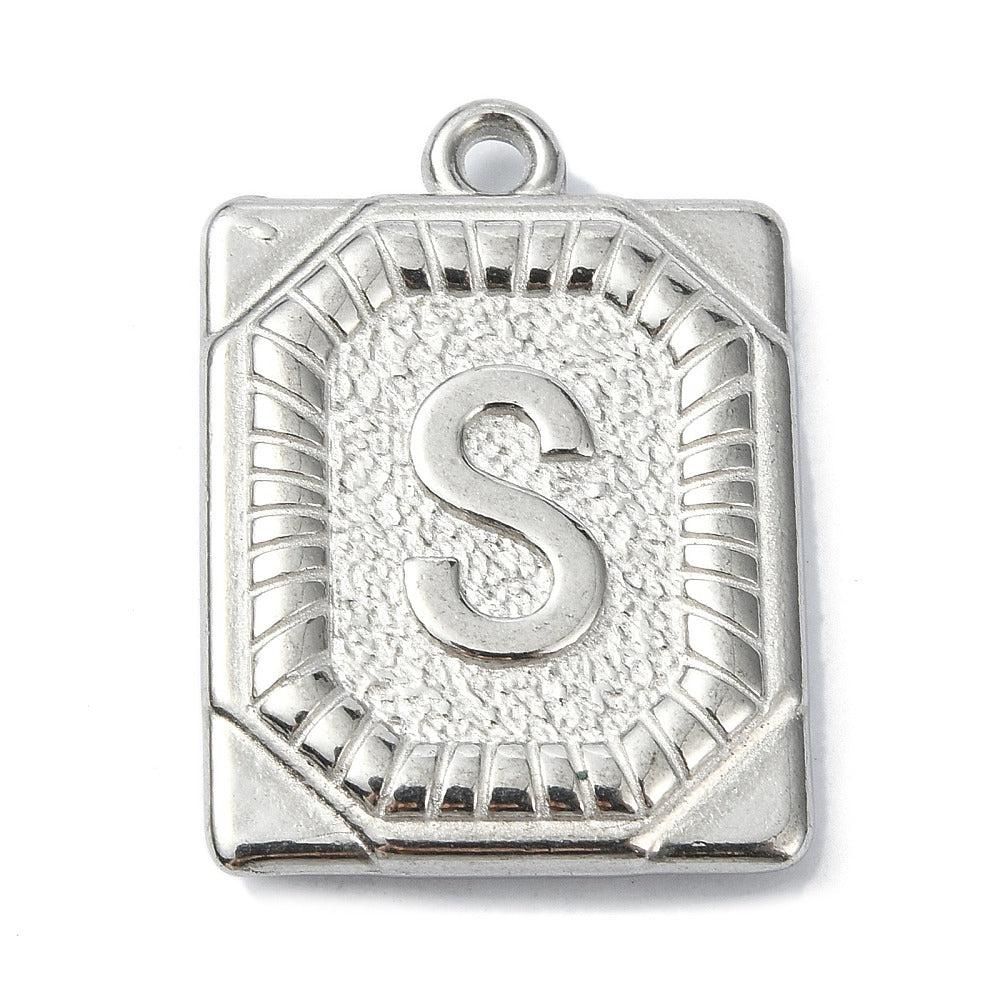 Bedel letter rechthoek alfabet A-Z RVS zilver 25x18mm - Image 20
