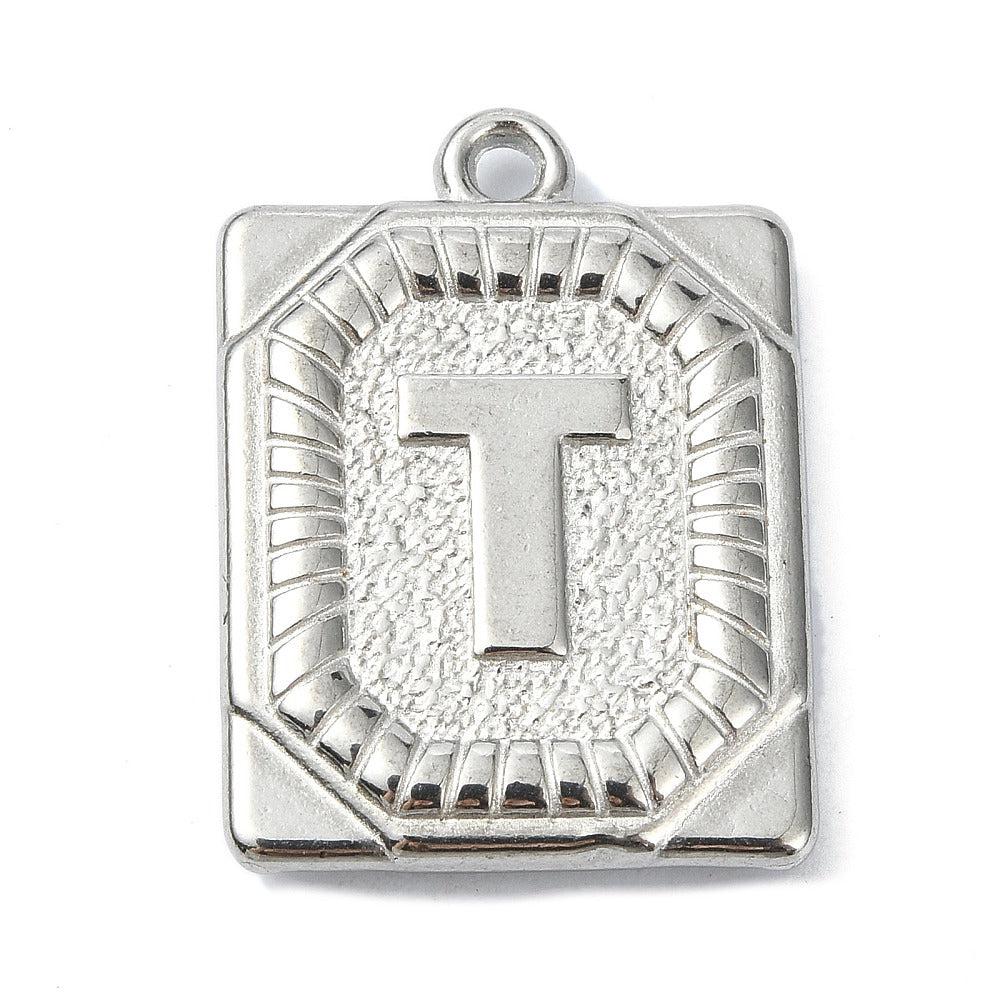 Bedel letter rechthoek alfabet A-Z RVS zilver 25x18mm - Image 21