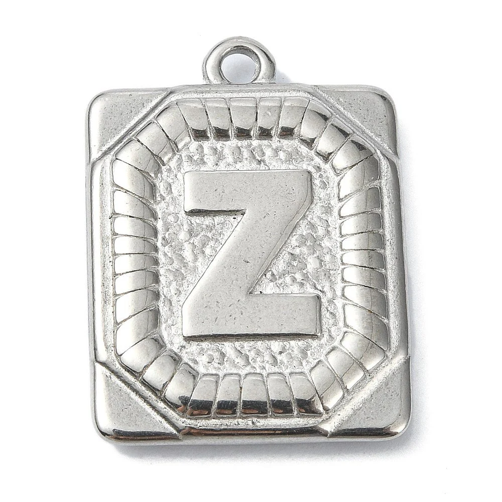 Bedel letter rechthoek alfabet A-Z RVS zilver 25x18mm - Image 27
