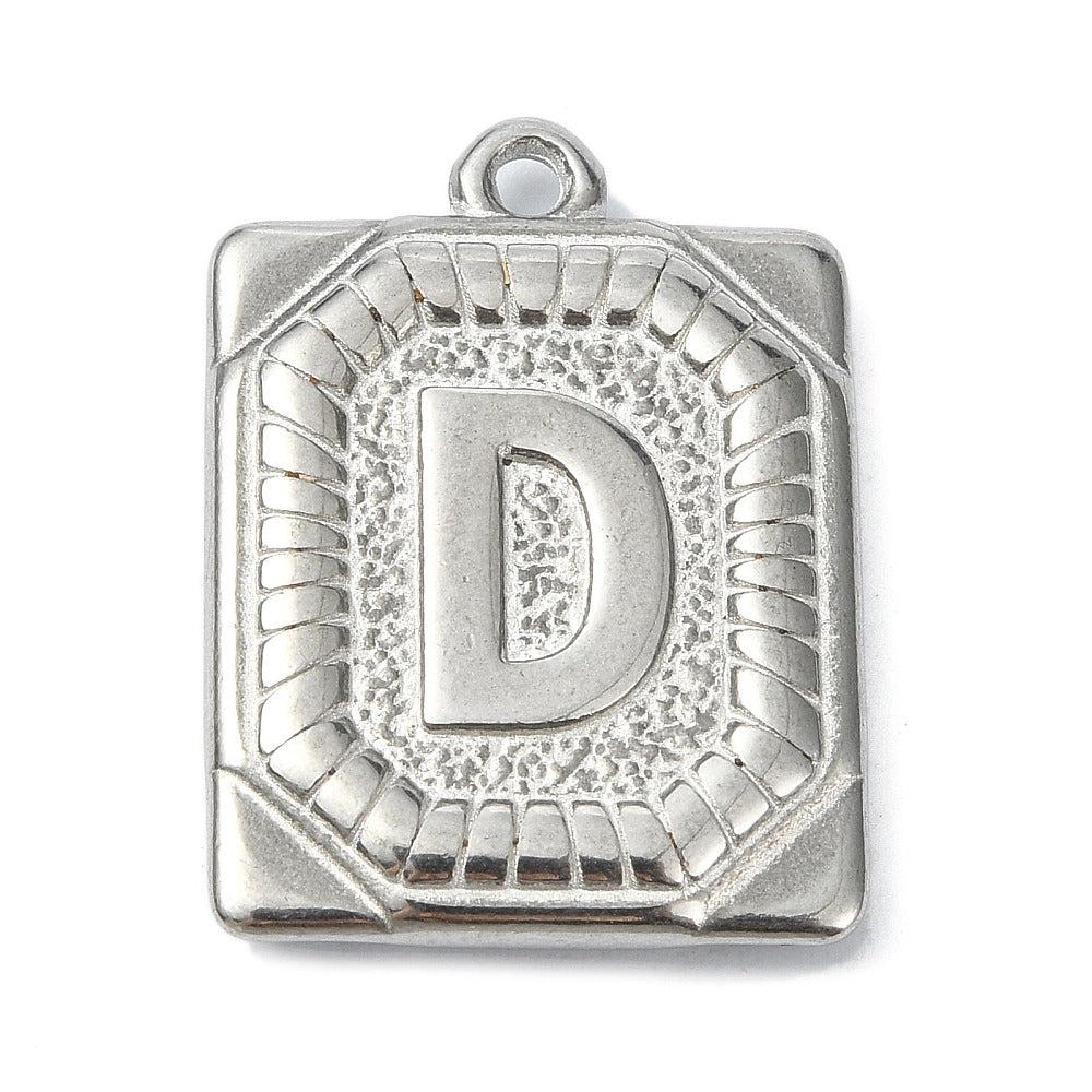 Bedel letter rechthoek alfabet A-Z RVS zilver 25x18mm - Image 5