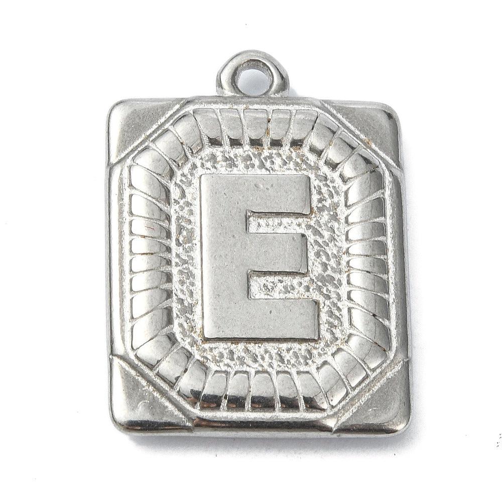 Bedel letter rechthoek alfabet A-Z RVS zilver 25x18mm - Image 6