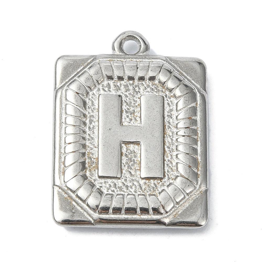 Bedel letter rechthoek alfabet A-Z RVS zilver 25x18mm - Image 9