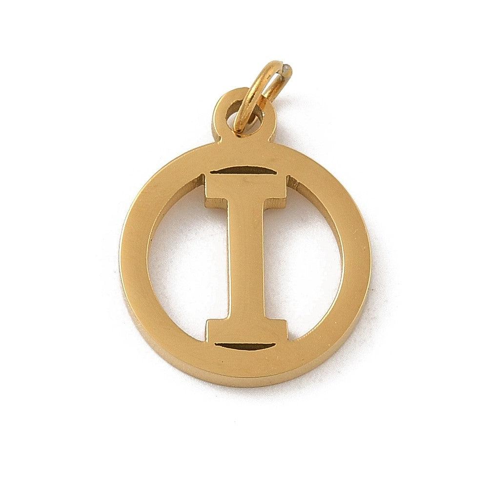 Bedel letter rond alfabet A-Z goud RVS 14x12mm - Image 10