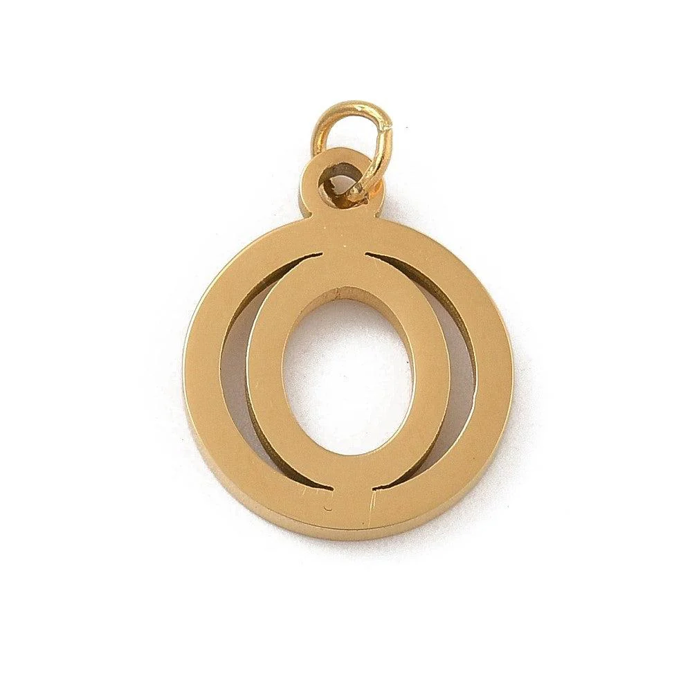 Bedel letter rond alfabet A-Z goud RVS 14x12mm - Image 23