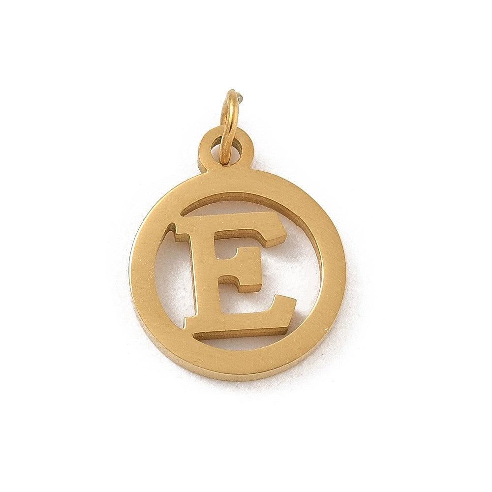 Bedel letter rond alfabet A-Z goud RVS 14x12mm - Image 5