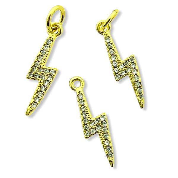 Bedel lightning Zirconia Gold plated 17x6mm