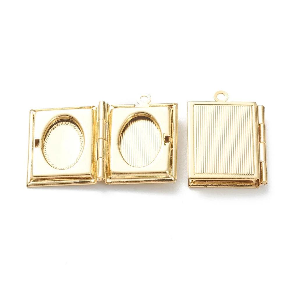 Bedel medaillon boek 18k plated goud 26mm - Image 2