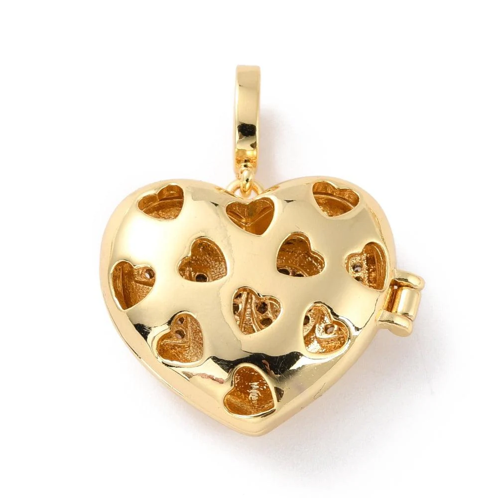 Bedel medaillon zirkonia 'LOVE' 18k plated goud 23mm - Image 2