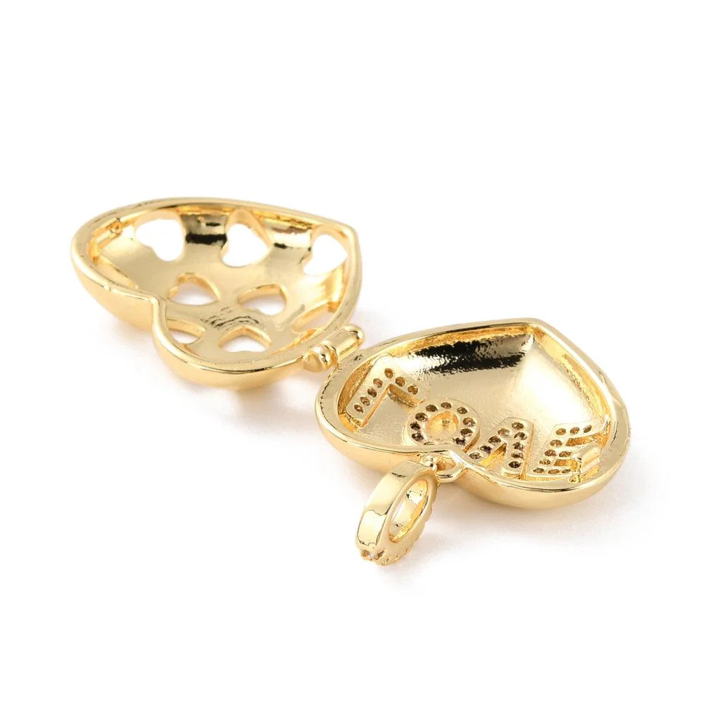 Bedel medaillon zirkonia 'LOVE' 18k plated goud 23mm - Image 3