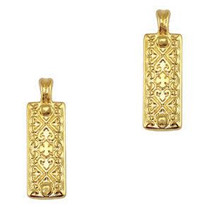 Bedel metaal langwerpige mandela DQ goud 21x7mm