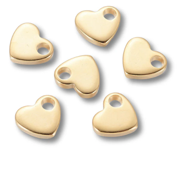 Bedel mini hartje RVS goud 7mm - 1 stuk - Image 2