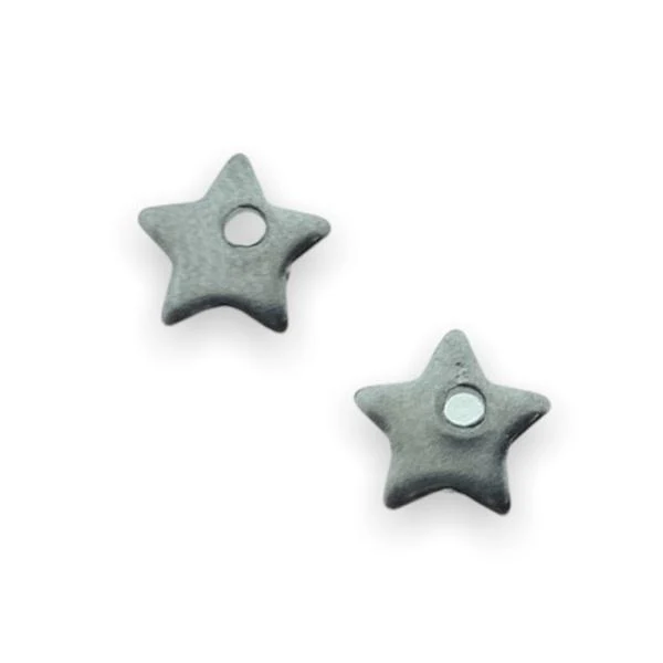 Bedel mini sterretje RVS zilver 5,5x6mm