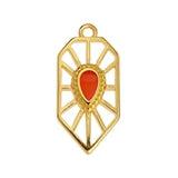 Bedel Motief stralen Oranje-Goud 24K DQ 12,5x26,5mm