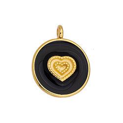 Bedel munt hartje zwart 24K goud 21mm