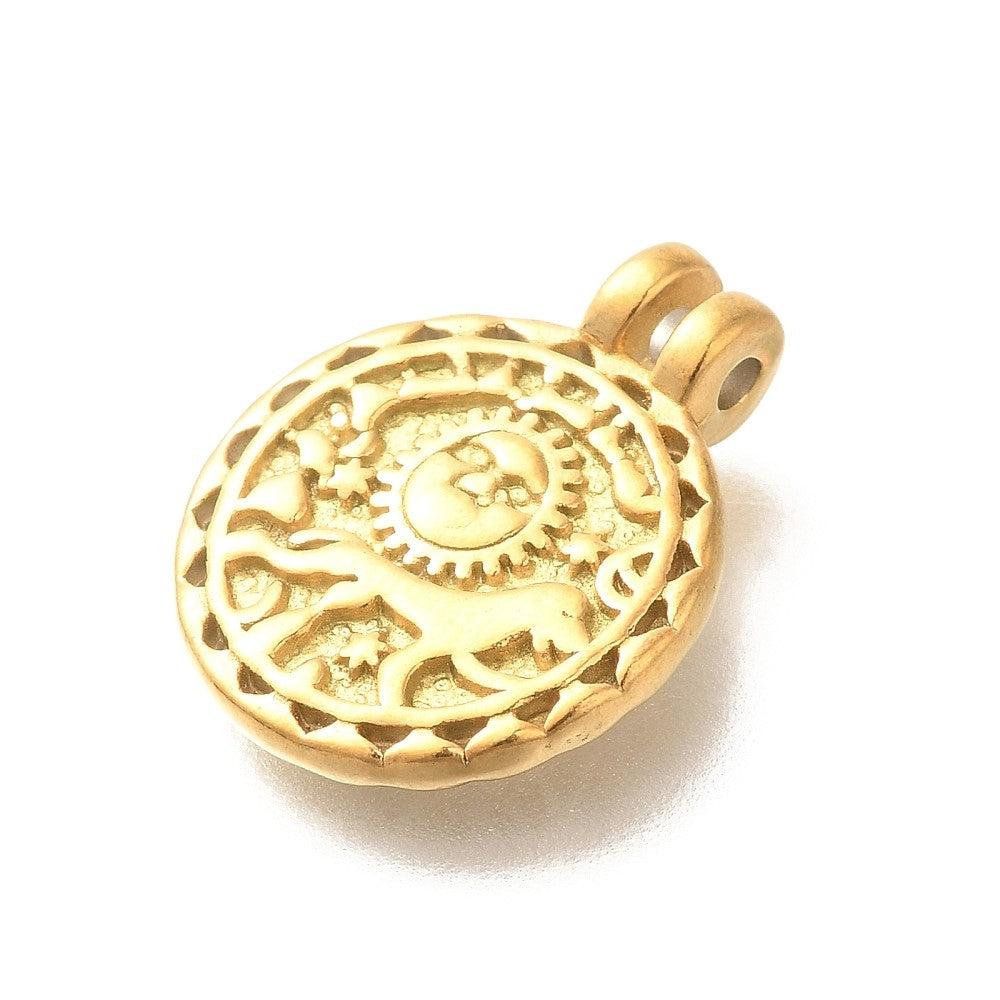 Bedel Munt RVS 18K Gold Plated 18x14mm - per stuk - Image 2