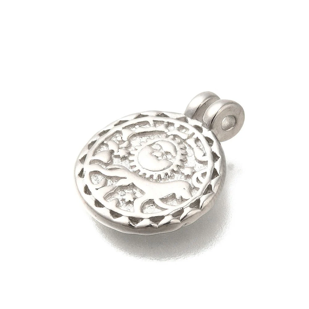 Bedel Munt RVS zilver 18x14mm - per stuk - Image 2