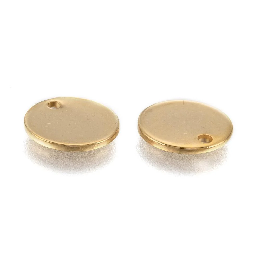 Bedel muntje RVS goud 10mm - per stuk - Image 2