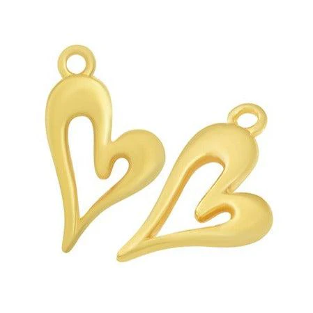 Bedel Open hart Goud 24kr DQ 11x20mm