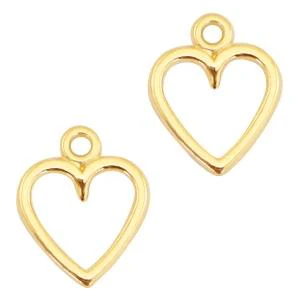 Bedel open heart Goud DQ 14x11mm