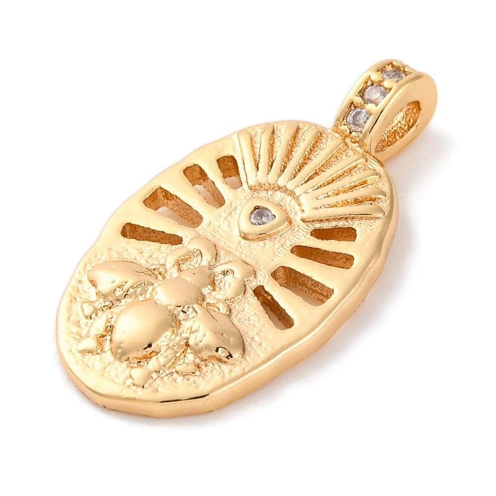 Bedel ovaal bij zirconia 18K Gold plated 23x12mm - per stuk - Image 2
