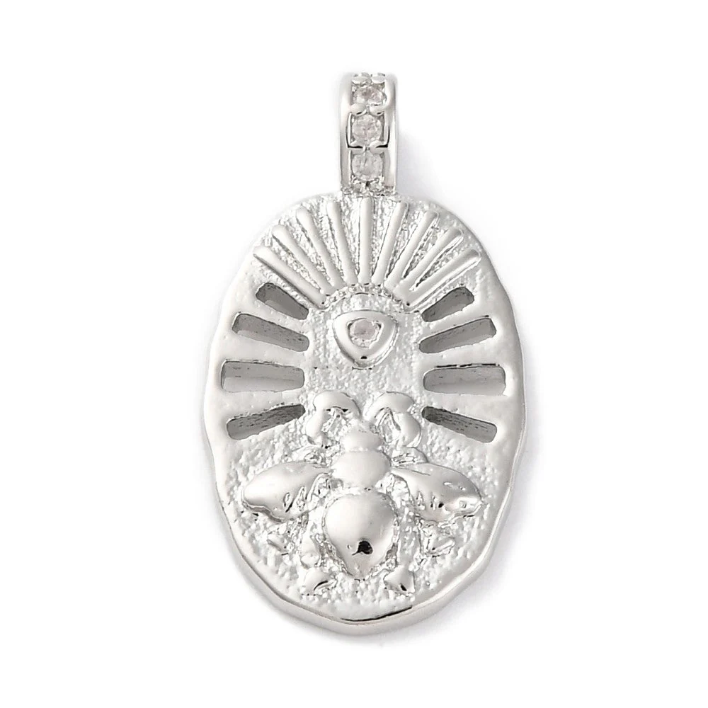 Bedel ovaal bij zirconia zilver 23x12mm - per stuk