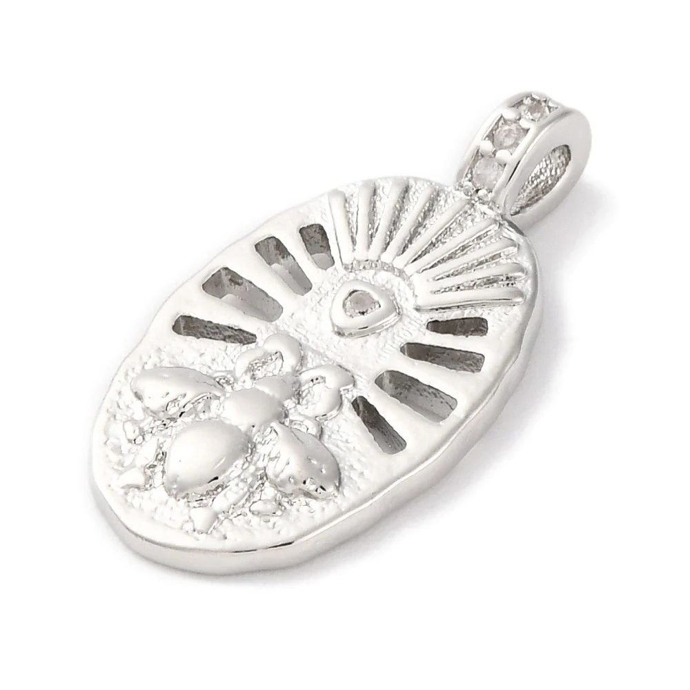 Bedel ovaal bij zirconia zilver 23x12mm - per stuk - Image 2